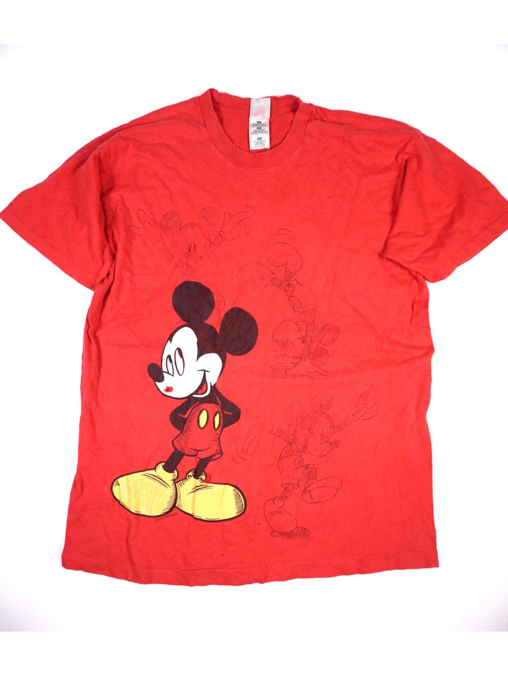 Vintage Mickey Mouse T Shirt Single Stitch Mens XL Tall Red Mickey Unlimited 90s